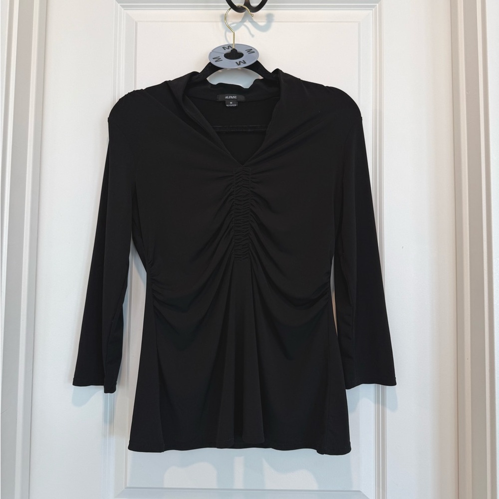 Black Ruched Blouse